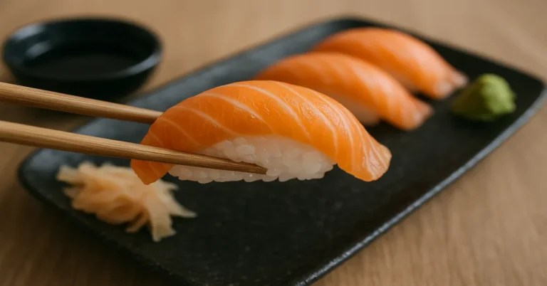 sushi order topped with salmon nyt